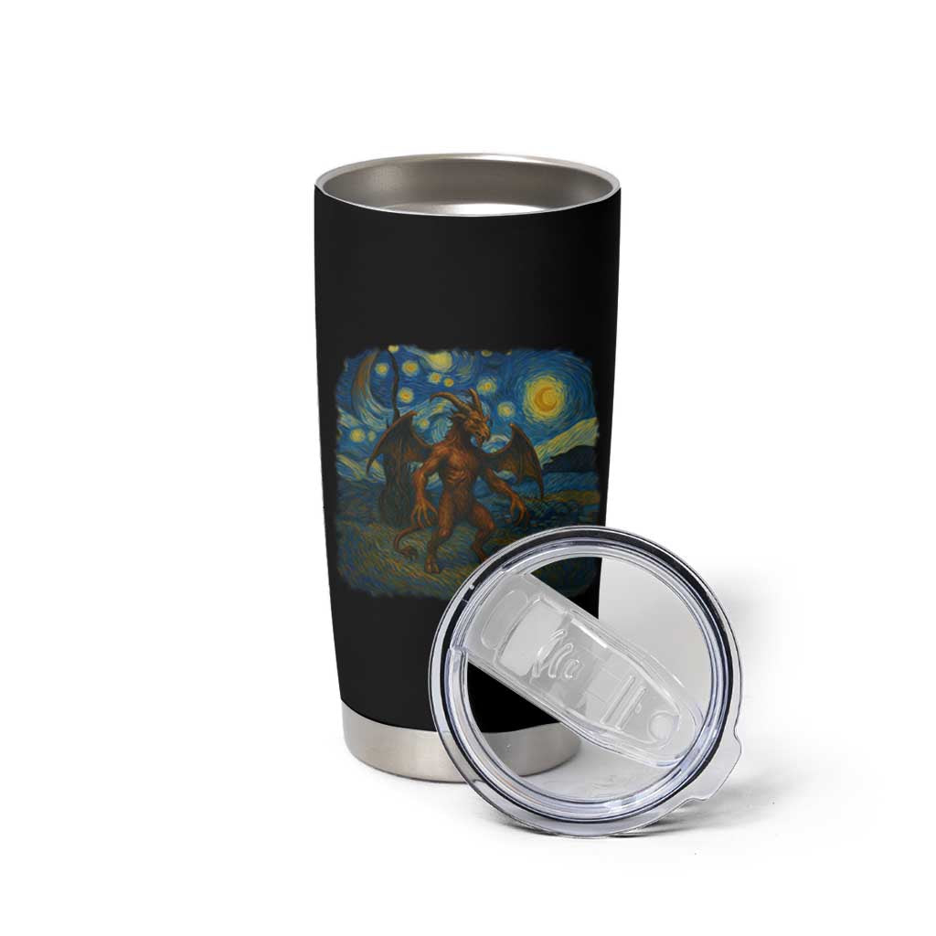 Jersey Devil Starry Night Tumbler Cup Van Gogh Cryptid Gift