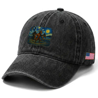 Jersey Devil Starry Night Washed Cotton Baseball Cap Van Gogh Cryptid Gift