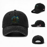 Jersey Devil Starry Night Washed Cotton Baseball Cap Van Gogh Cryptid Gift