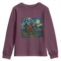 Jersey Devil Starry Night Youth Sweatshirt Van Gogh Cryptid Gift - Wonder Print Shop