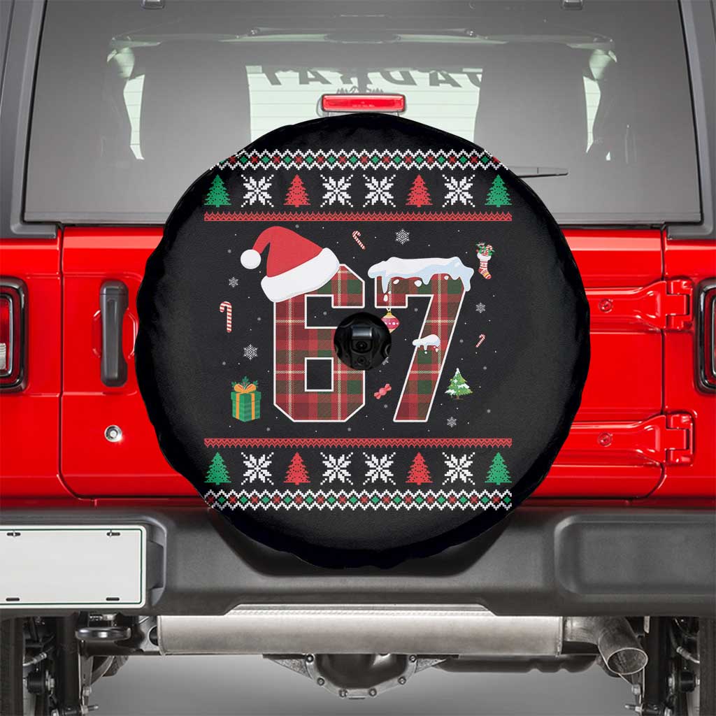 Funny Six Seven Meme Christmas Ugly Sweater Spare Tire Cover Trendy Tiktok Gift - Wonder Print Shop