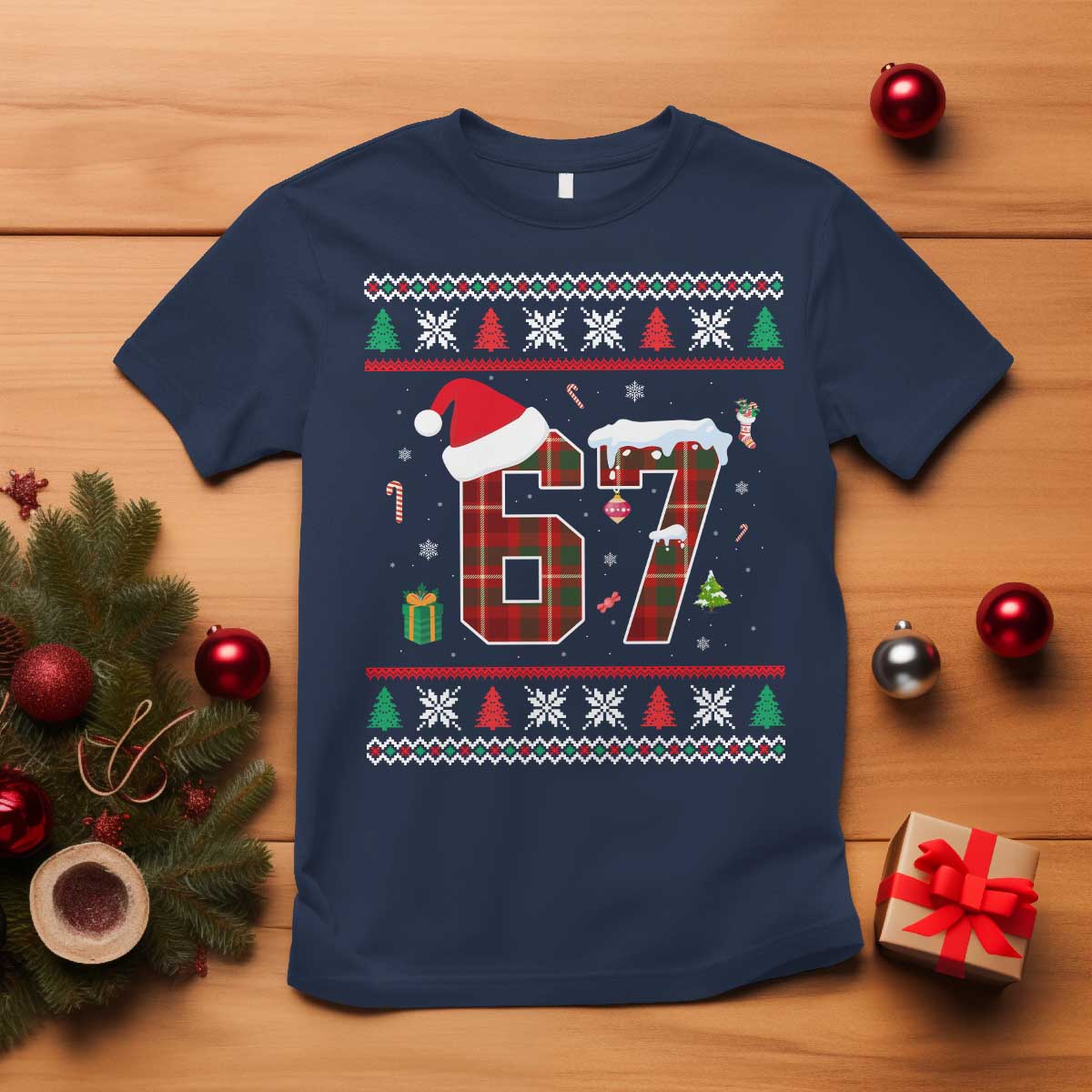 Funny Six Seven Meme Christmas Ugly Sweater T Shirt Trendy Tiktok Gift - Wonder Print Shop
