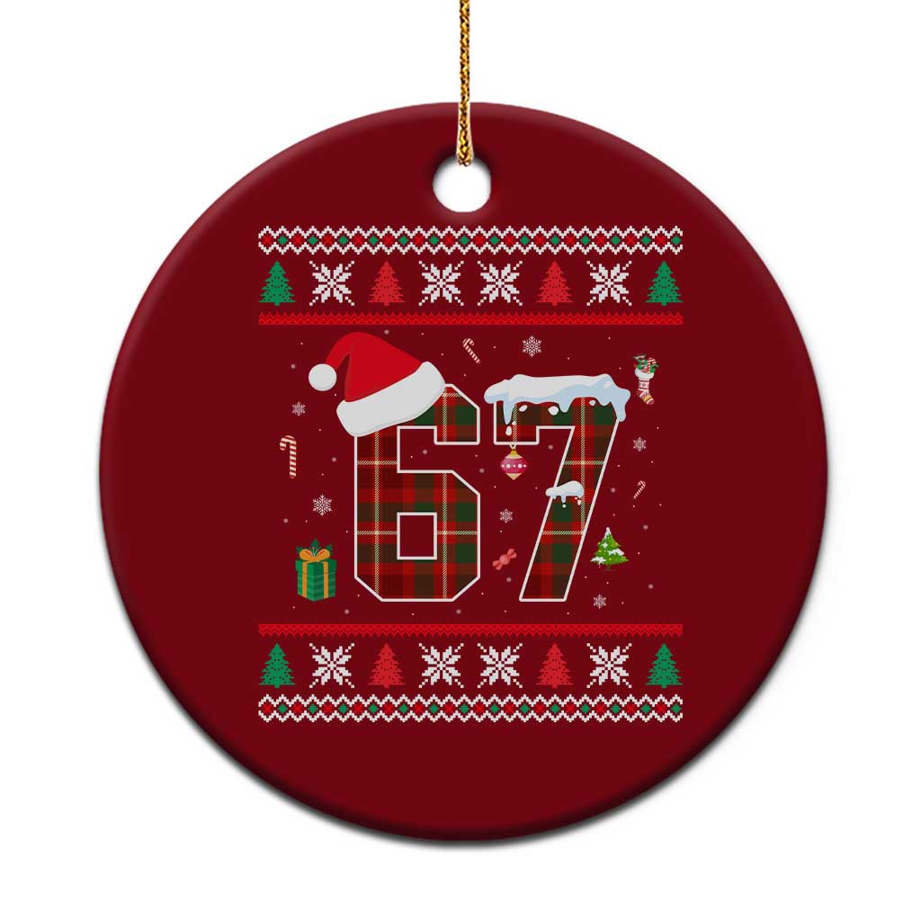 Funny Six Seven Meme Xmas Ugly Sweater Ceramic Ornament Trendy Tiktok Gift - Wonder Print Shop