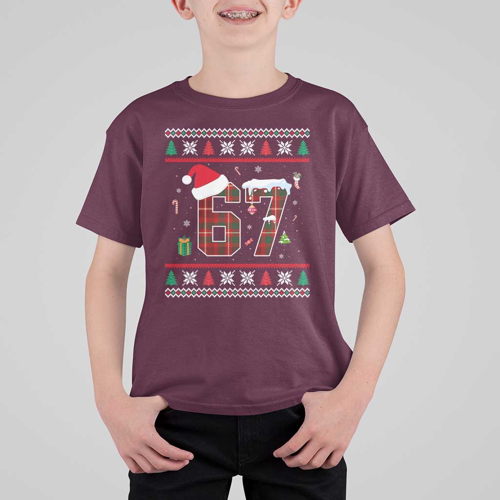 Funny Six Seven Meme Christmas Ugly Sweater T Shirt For Kid Trendy Tiktok Gift - Wonder Print Shop