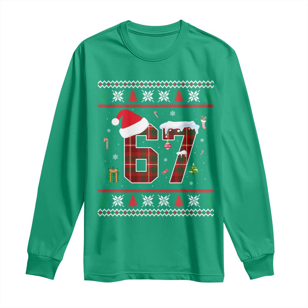 Funny Six Seven Meme Christmas Ugly Sweater Long Sleeve Shirt Trendy Tiktok Gift - Wonder Print Shop