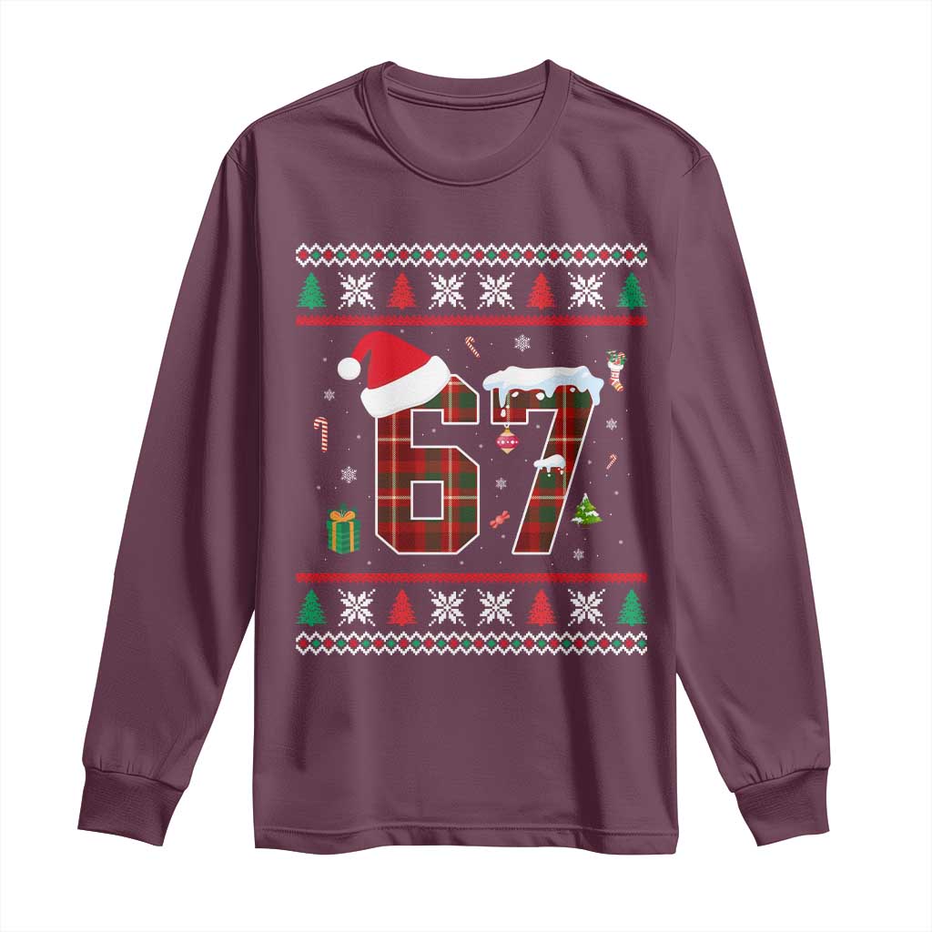 Funny Six Seven Meme Christmas Ugly Sweater Long Sleeve Shirt Trendy Tiktok Gift - Wonder Print Shop