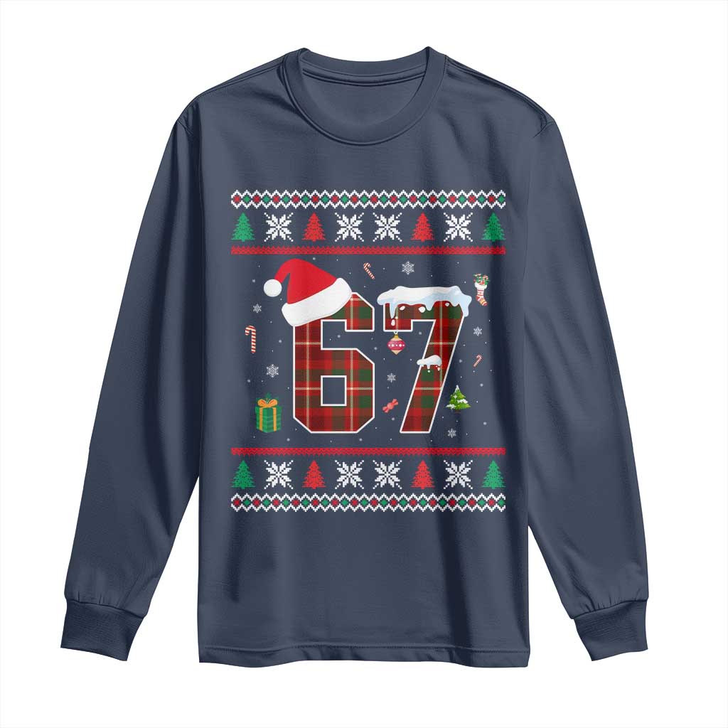 Funny Six Seven Meme Christmas Ugly Sweater Long Sleeve Shirt Trendy Tiktok Gift - Wonder Print Shop