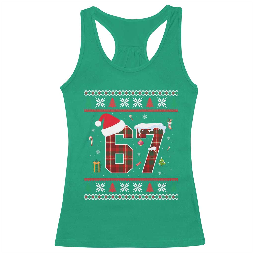 Funny Six Seven Meme Christmas Ugly Sweater Racerback Tank Top Trendy Tiktok Gift - Wonder Print Shop