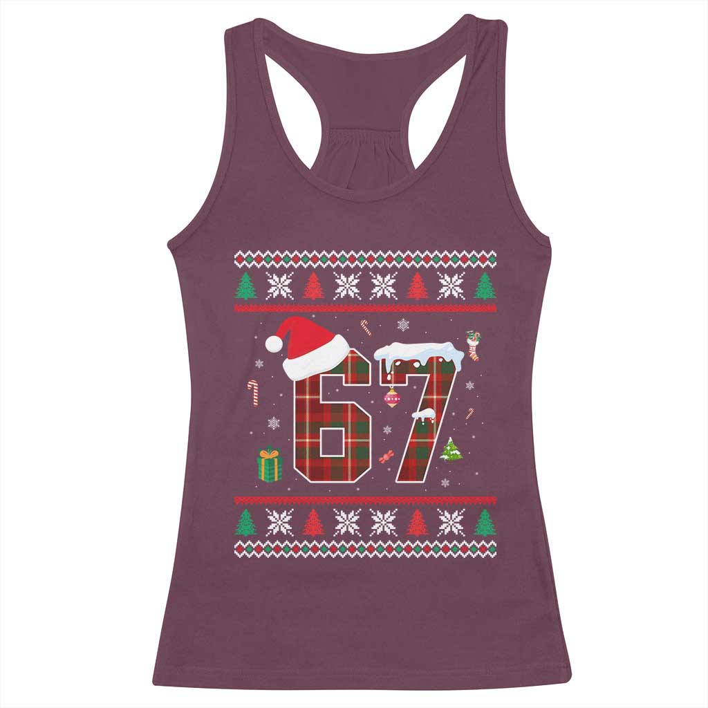 Funny Six Seven Meme Christmas Ugly Sweater Racerback Tank Top Trendy Tiktok Gift - Wonder Print Shop