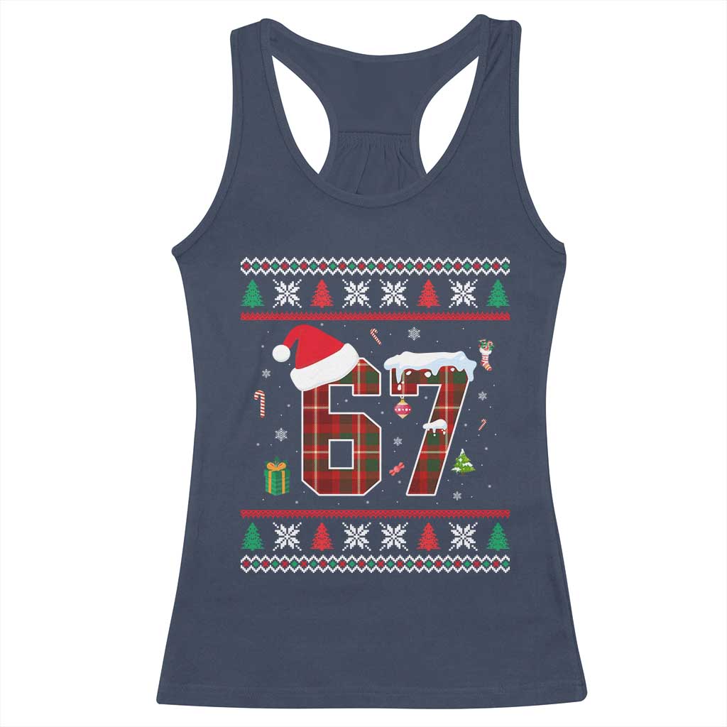 Funny Six Seven Meme Christmas Ugly Sweater Racerback Tank Top Trendy Tiktok Gift - Wonder Print Shop