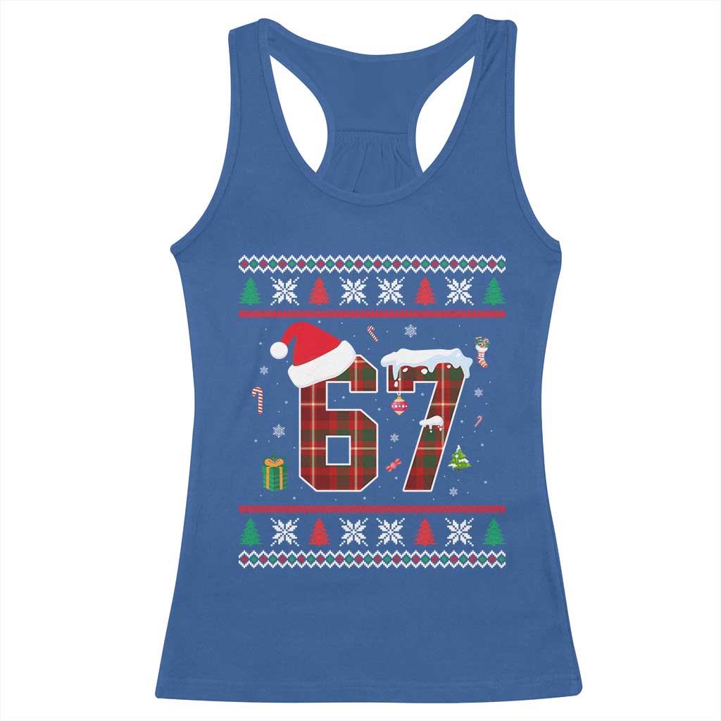 Funny Six Seven Meme Christmas Ugly Sweater Racerback Tank Top Trendy Tiktok Gift - Wonder Print Shop