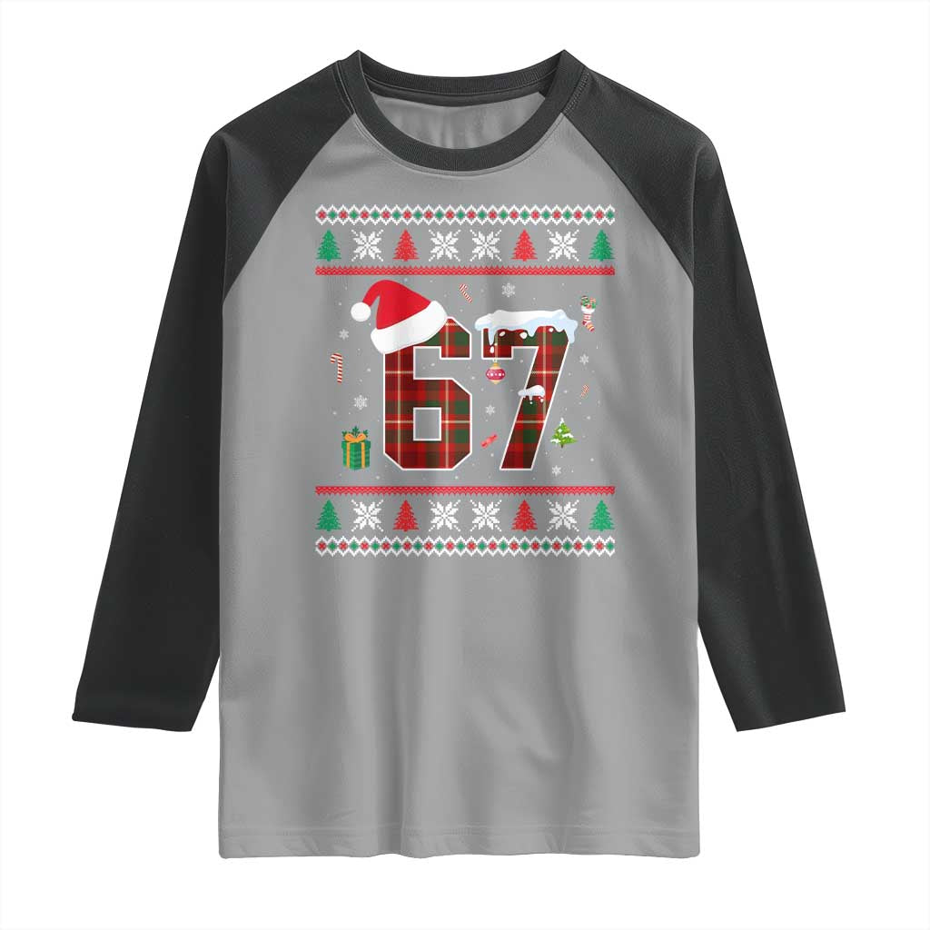 Funny Six Seven Meme Christmas Ugly Sweater Raglan Shirt Trendy Tiktok Gift - Wonder Print Shop