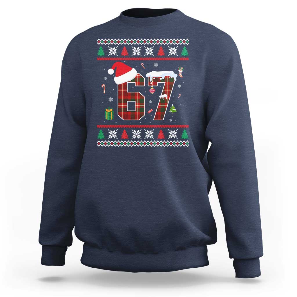 Funny Six Seven Meme Christmas Ugly Sweater Sweatshirt Trendy Tiktok Gift - Wonder Print Shop
