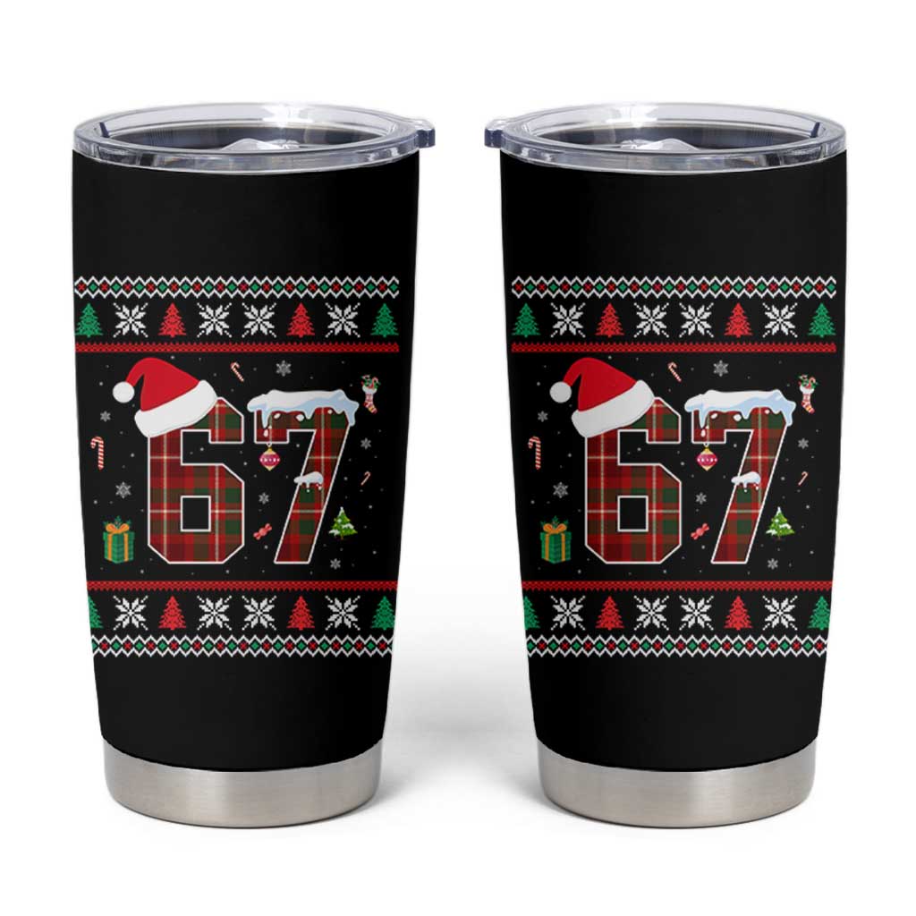 Funny Six Seven Meme Christmas Ugly Sweater Tumbler Cup Trendy Tiktok Gift - Wonder Print Shop