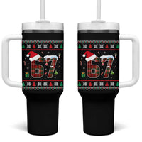 Funny Six Seven Meme Christmas Ugly Sweater Tumbler With Handle Trendy Tiktok Gift - Wonder Print Shop