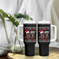 Funny Six Seven Meme Christmas Ugly Sweater Tumbler With Handle Trendy Tiktok Gift - Wonder Print Shop