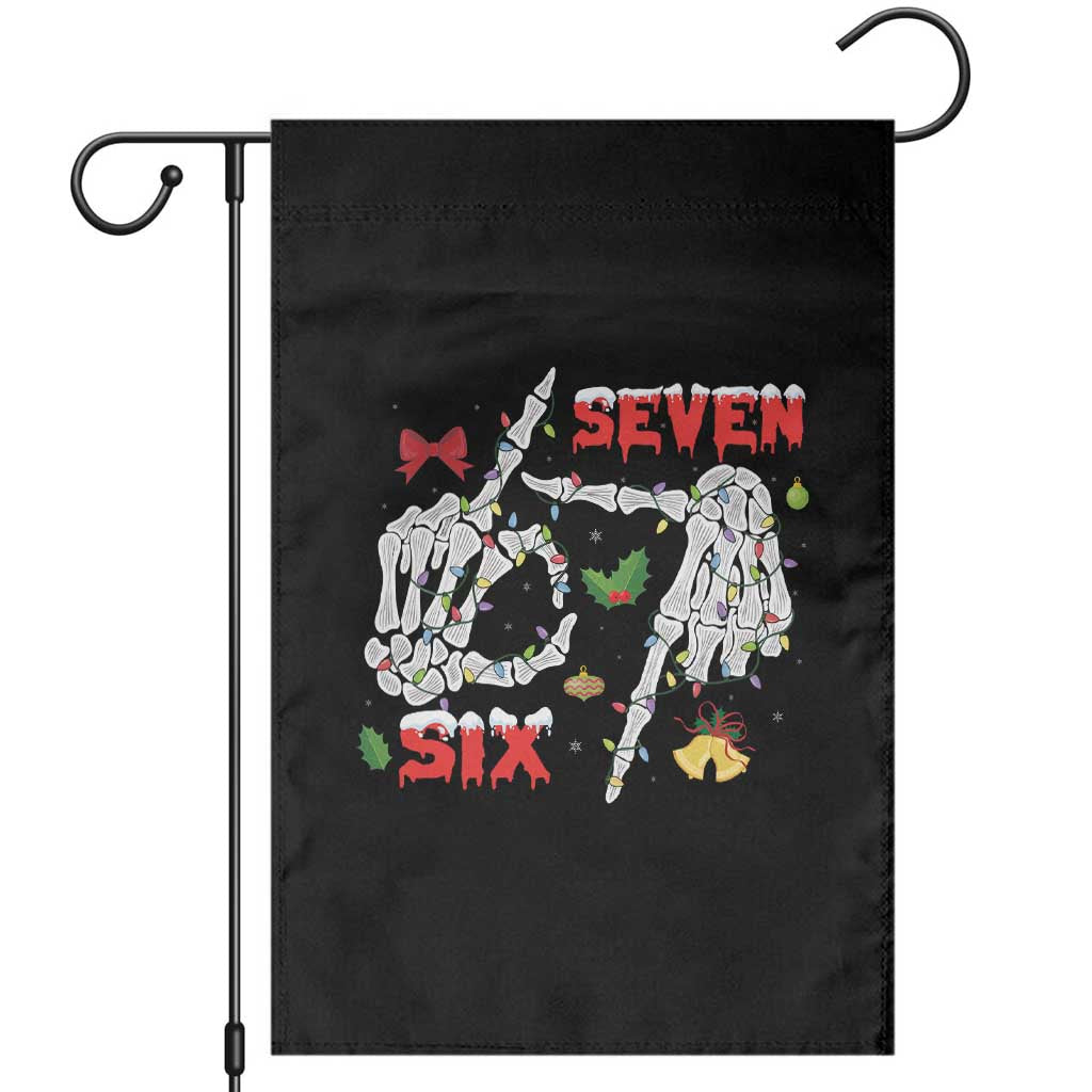 Six And Seven Meme Skeleton Garden Flag Funny Trendy Christmas Party Gift - Wonder Print Shop