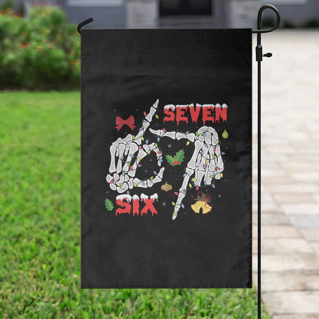 Six And Seven Meme Skeleton Garden Flag Funny Trendy Christmas Party Gift - Wonder Print Shop