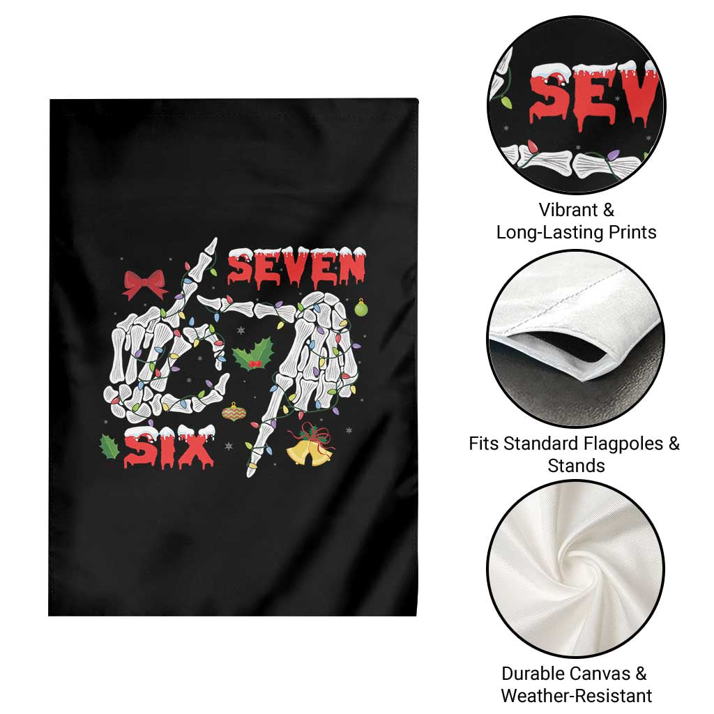 Six And Seven Meme Skeleton Garden Flag Funny Trendy Christmas Party Gift - Wonder Print Shop