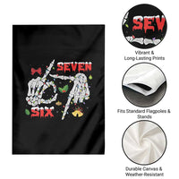 Six And Seven Meme Skeleton Garden Flag Funny Trendy Christmas Party Gift - Wonder Print Shop