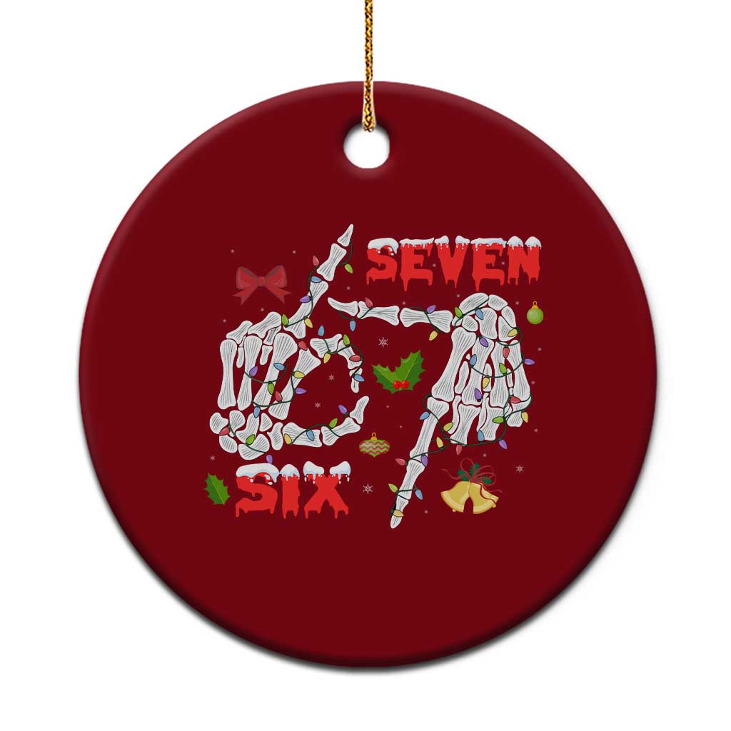 Six And Seven Meme Skeleton Ceramic Ornament Funny Trendy Xmas Party Gift - Wonder Print Shop