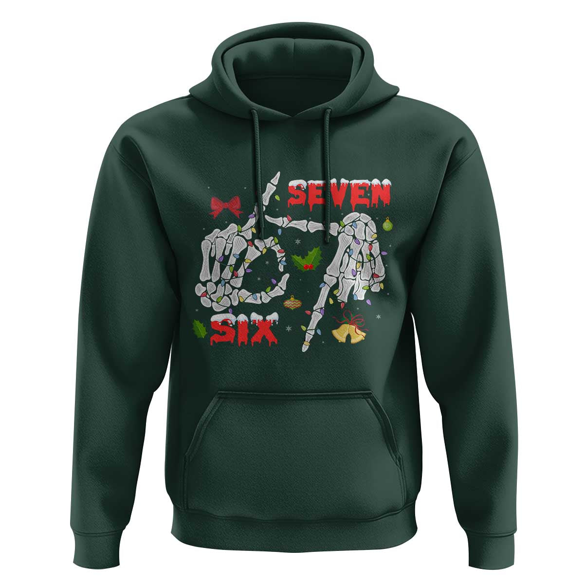 Six And Seven Meme Skeleton Hoodie Funny Trendy Christmas Party Gift - Wonder Print Shop