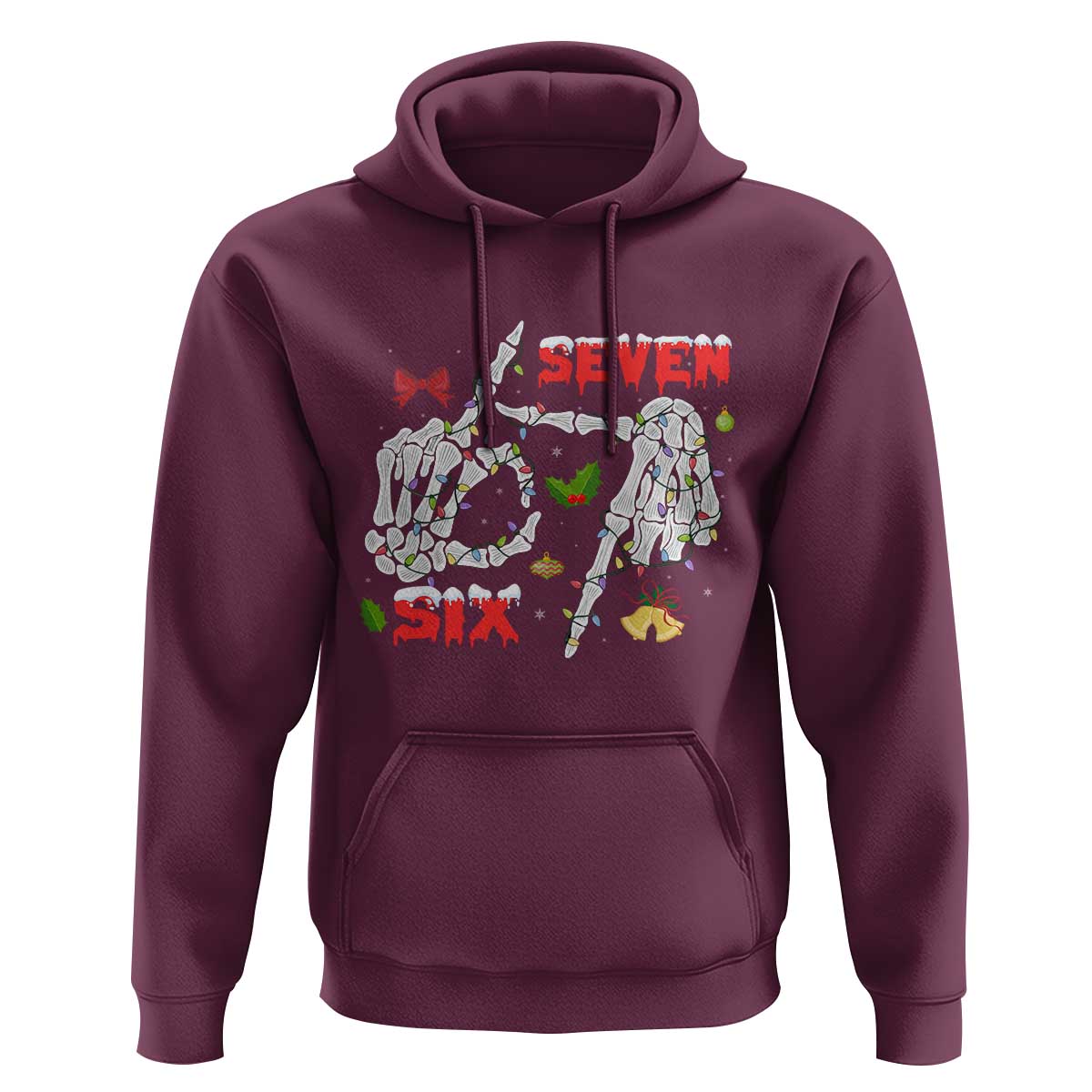 Six And Seven Meme Skeleton Hoodie Funny Trendy Christmas Party Gift - Wonder Print Shop