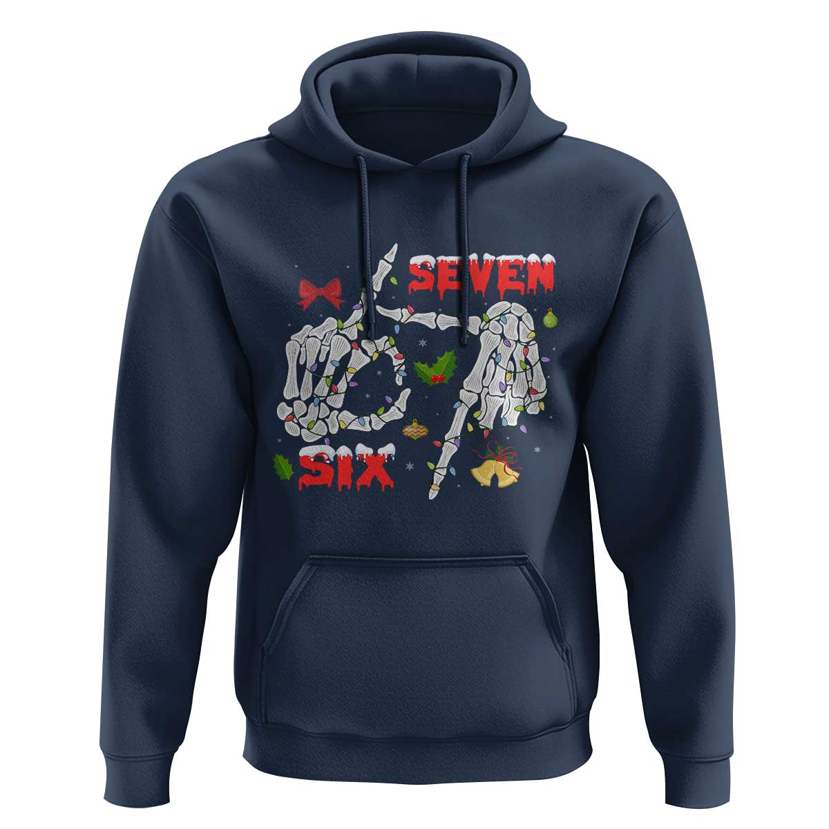 Six And Seven Meme Skeleton Hoodie Funny Trendy Christmas Party Gift - Wonder Print Shop