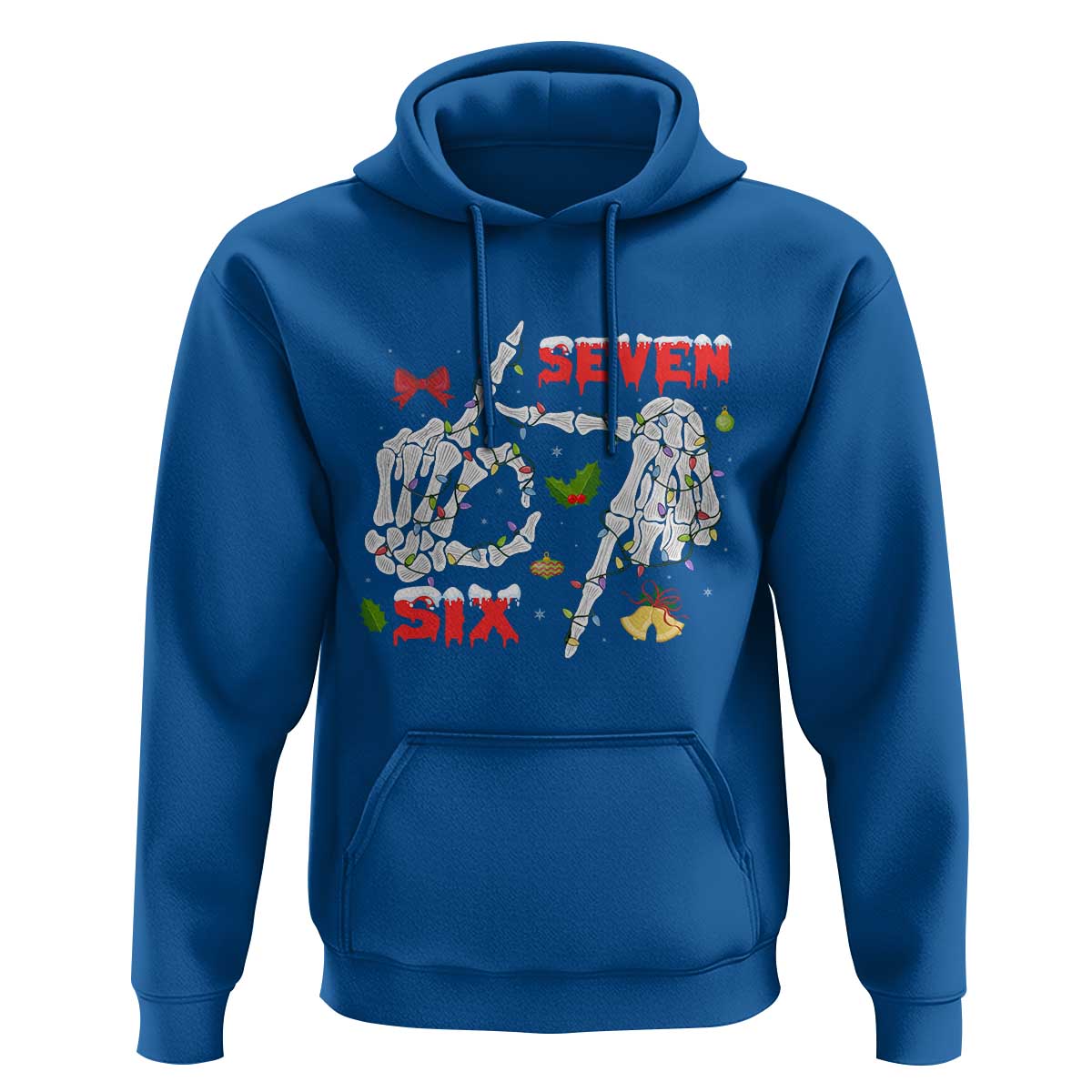 Six And Seven Meme Skeleton Hoodie Funny Trendy Christmas Party Gift - Wonder Print Shop