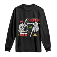 Six And Seven Meme Skeleton Long Sleeve Shirt Funny Trendy Christmas Party Gift - Wonder Print Shop