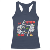 Six And Seven Meme Skeleton Racerback Tank Top Funny Trendy Christmas Party Gift - Wonder Print Shop