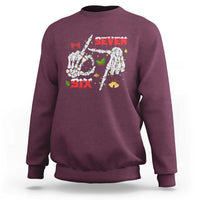 Six And Seven Meme Skeleton Sweatshirt Funny Trendy Christmas Party Gift - Wonder Print Shop