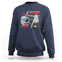 Six And Seven Meme Skeleton Sweatshirt Funny Trendy Christmas Party Gift - Wonder Print Shop