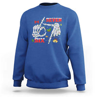 Six And Seven Meme Skeleton Sweatshirt Funny Trendy Christmas Party Gift - Wonder Print Shop