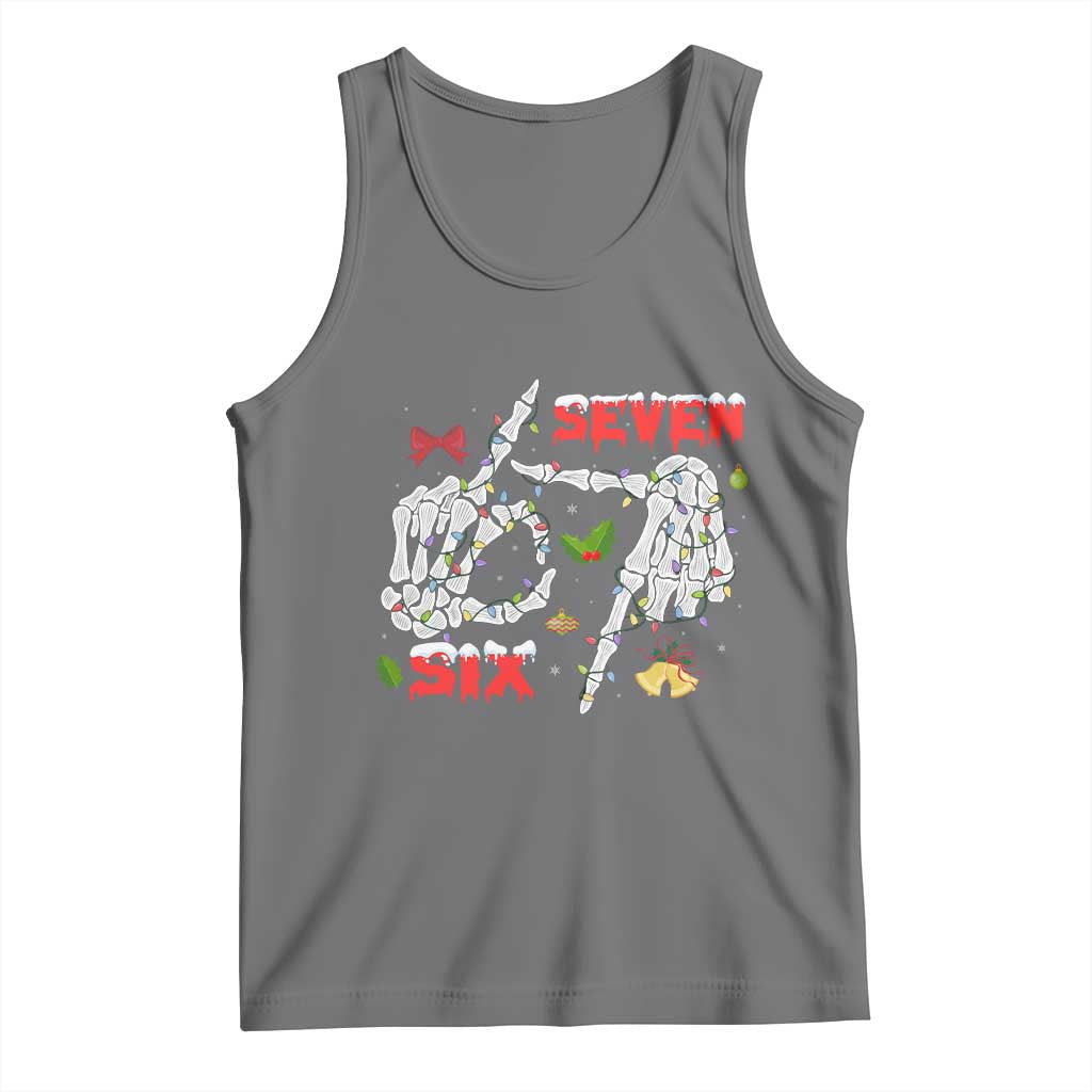 Six And Seven Meme Skeleton Tank Top Funny Trendy Christmas Party Gift - Wonder Print Shop