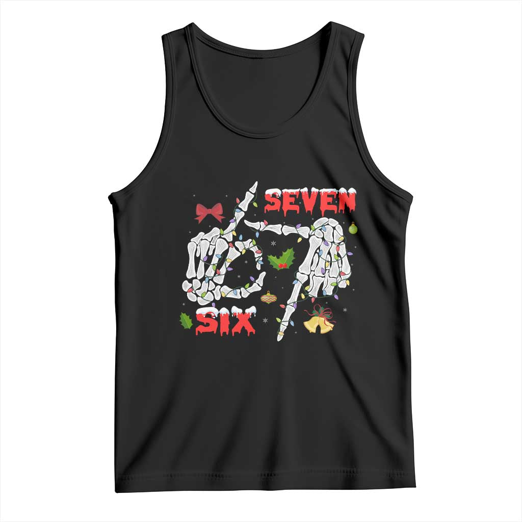 Six And Seven Meme Skeleton Tank Top Funny Trendy Christmas Party Gift - Wonder Print Shop