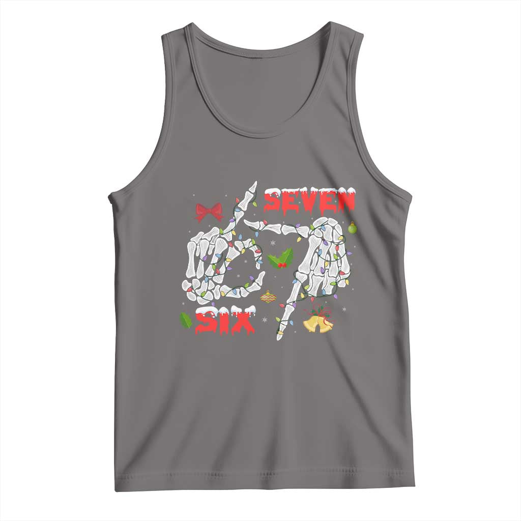 Six And Seven Meme Skeleton Tank Top Funny Trendy Christmas Party Gift - Wonder Print Shop