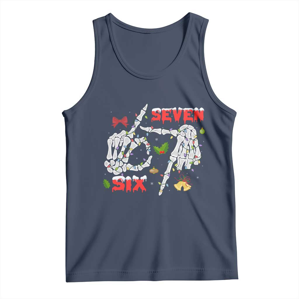 Six And Seven Meme Skeleton Tank Top Funny Trendy Christmas Party Gift - Wonder Print Shop