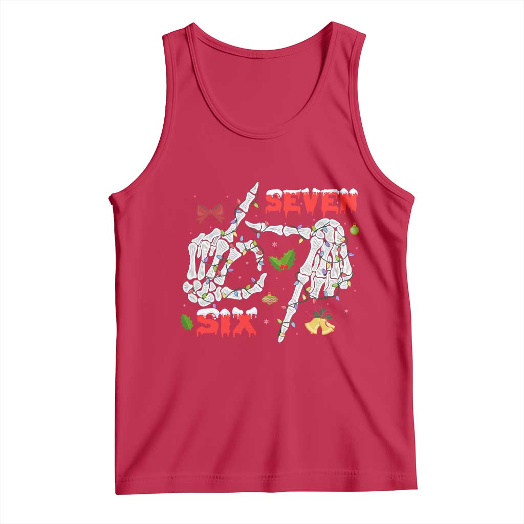Six And Seven Meme Skeleton Tank Top Funny Trendy Christmas Party Gift - Wonder Print Shop