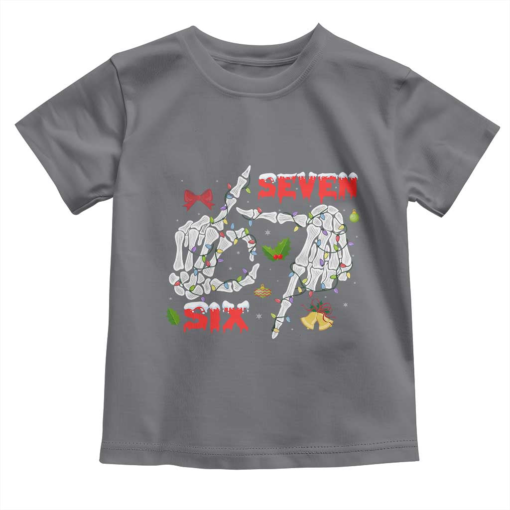 Six And Seven Meme Skeleton Toddler T Shirt Funny Trendy Christmas Party Gift - Wonder Print Shop