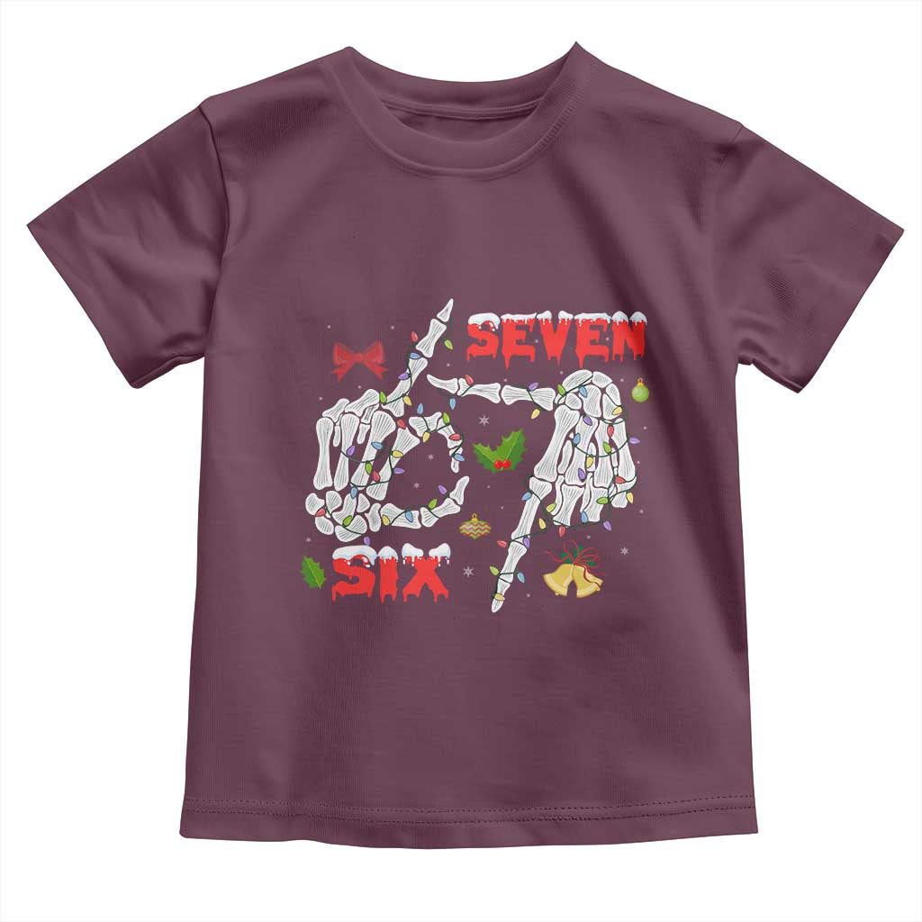 Six And Seven Meme Skeleton Toddler T Shirt Funny Trendy Christmas Party Gift - Wonder Print Shop