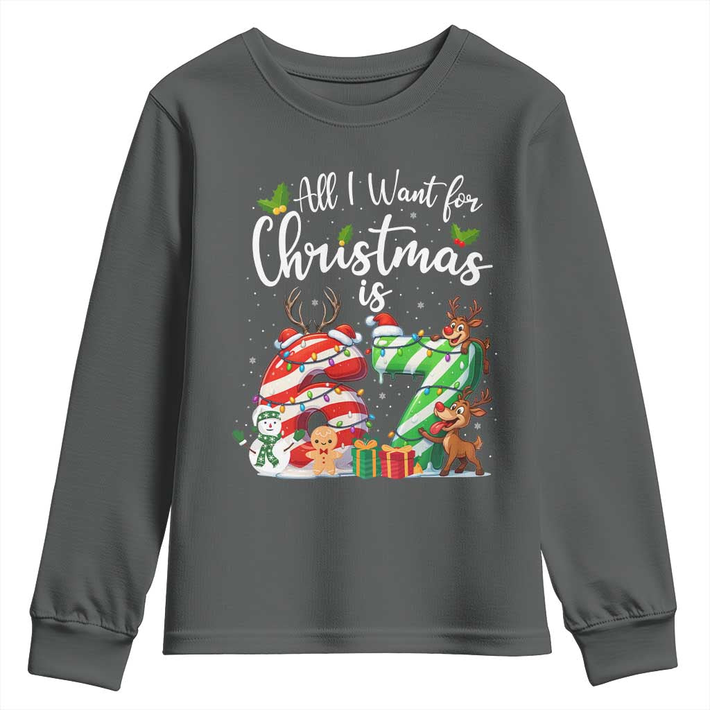 All I Want For Christmas Is 67 Youth Sweatshirt Trending Meme Holiday Gift - Wonder Print Shop