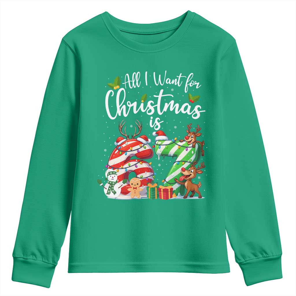 All I Want For Christmas Is 67 Youth Sweatshirt Trending Meme Holiday Gift - Wonder Print Shop