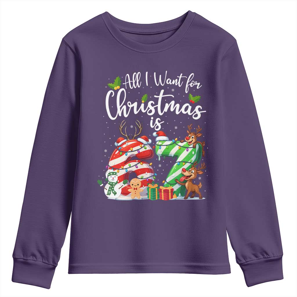 All I Want For Christmas Is 67 Youth Sweatshirt Trending Meme Holiday Gift - Wonder Print Shop