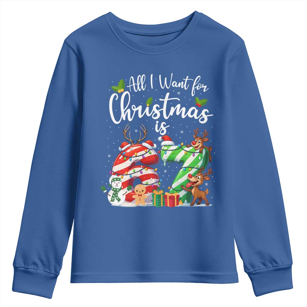 All I Want For Christmas Is 67 Youth Sweatshirt Trending Meme Holiday Gift - Wonder Print Shop