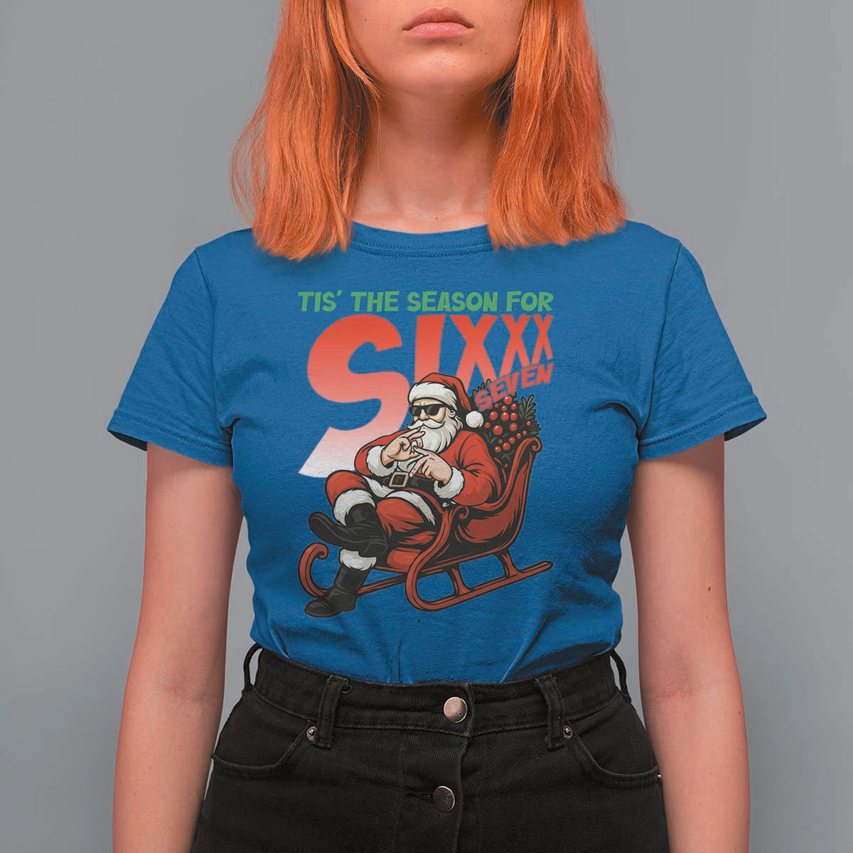 Tis The Season For Sixx Seven Meme T Shirt For Women Funny Trendy Christmas Party Gift - Wonder Print Shop