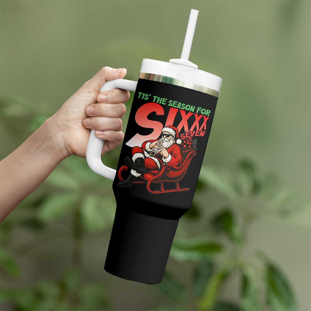 Tis The Season For Sixx Seven Meme Tumbler With Handle Funny Trendy Christmas Party Gift - Wonder Print Shop