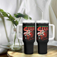 Tis The Season For Sixx Seven Meme Tumbler With Handle Funny Trendy Christmas Party Gift - Wonder Print Shop
