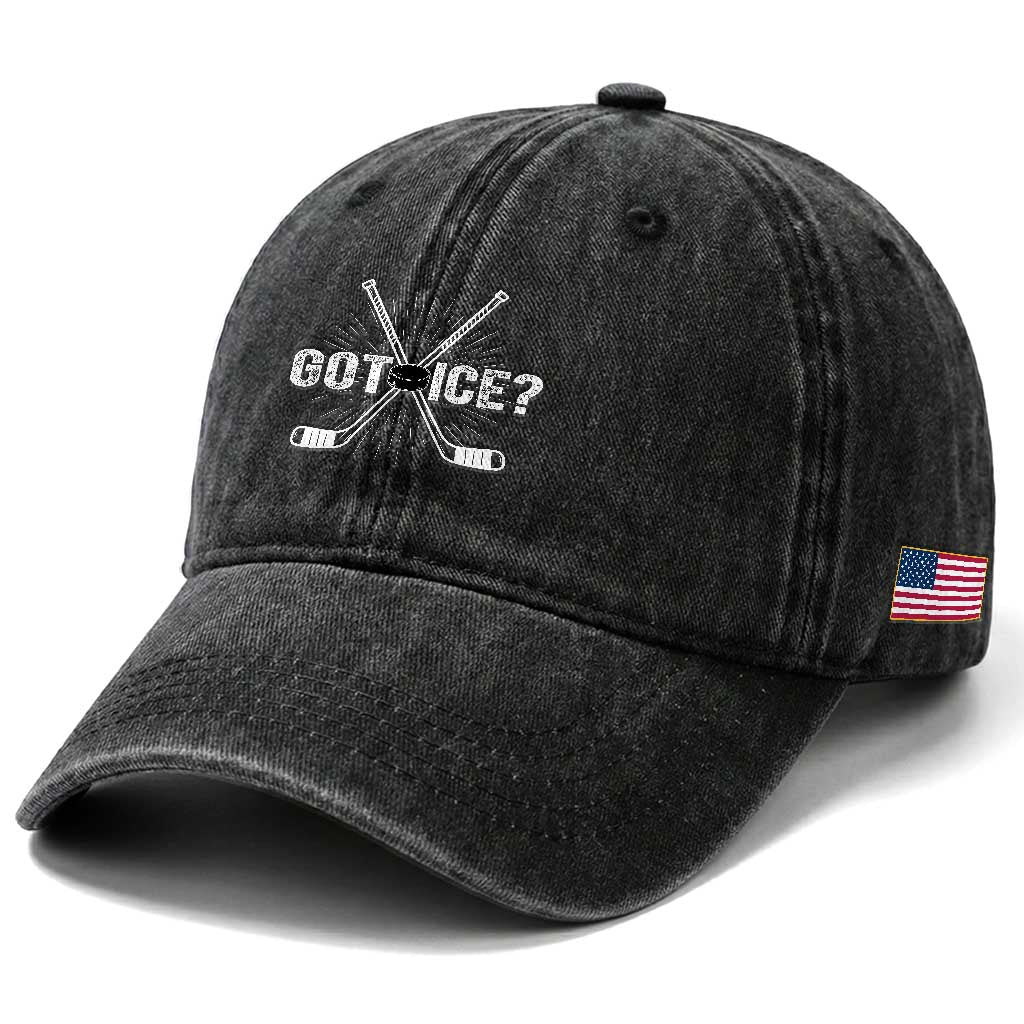 Funny Got Ice Hockey Player Gift Washed Cotton Baseball Cap