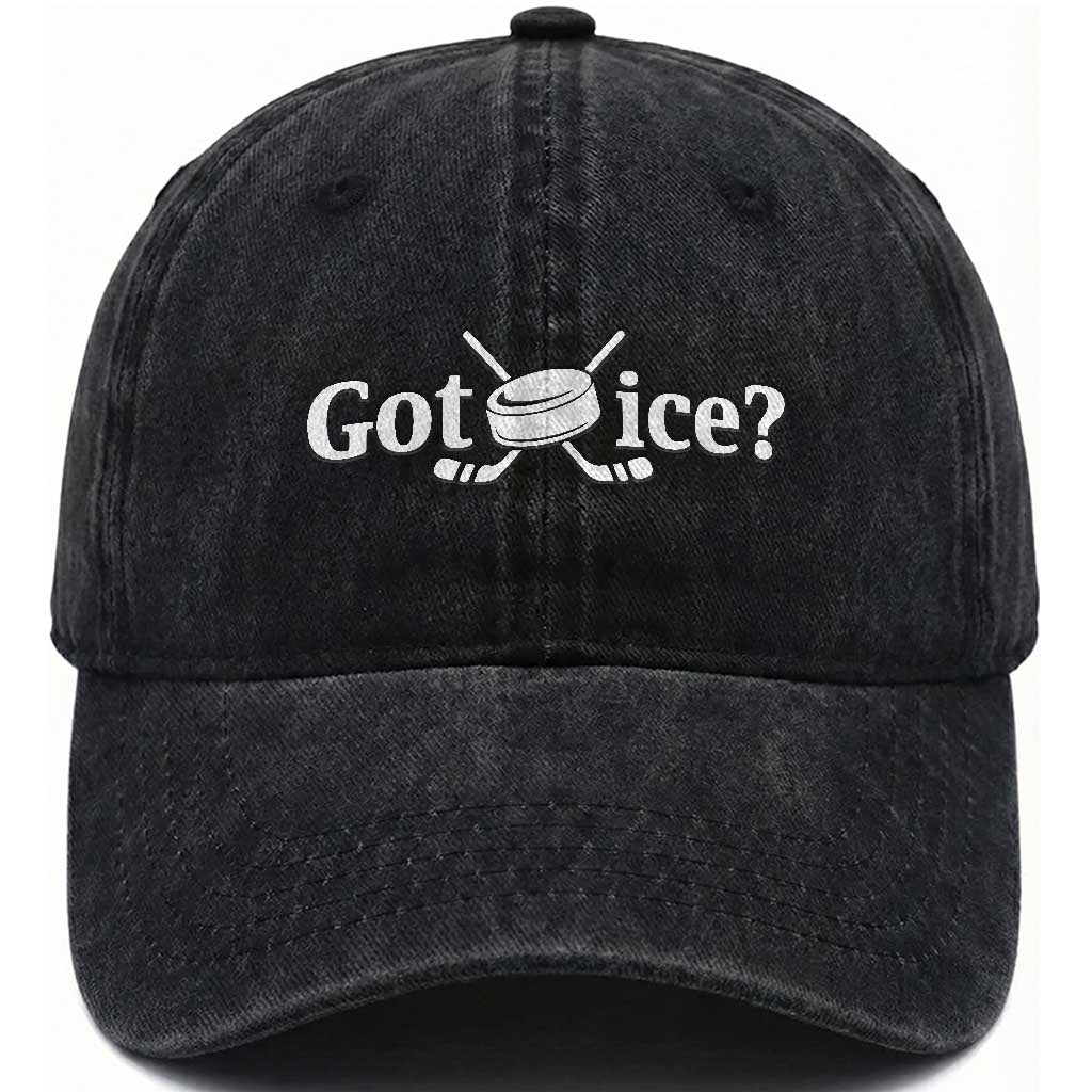 Got Ice Washed Cotton Baseball Cap Funny Hockey Lover Gift